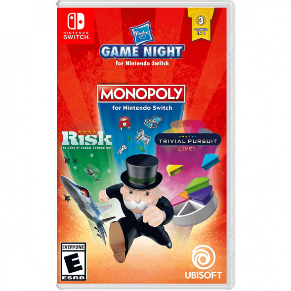 Игра Hasbro Game Night: Monopoly+Risk+Trivial Pursuit [Nintendo Switch, русские субтитры]