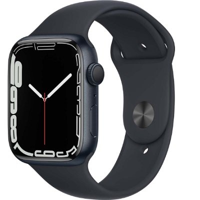 Умные часы Apple Watch Series 7 45mm Aluminium with Sport Band «тёмная ночь» MKN53RU/A