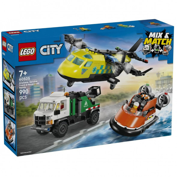 Конструктор LEGO City 60505 Самолет, сервисный грузовик и судно на воздушной подушке в Чите