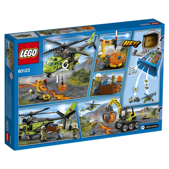 Конструктор LEGO City Volcano Explorers 60123 Грузовой вертолёт исследователей вулканов