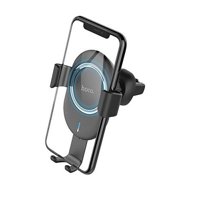 Держатель в автомобиль HOCO CW17 Sage In-Car с беспроводной зарядкой в воздуховод (черный)