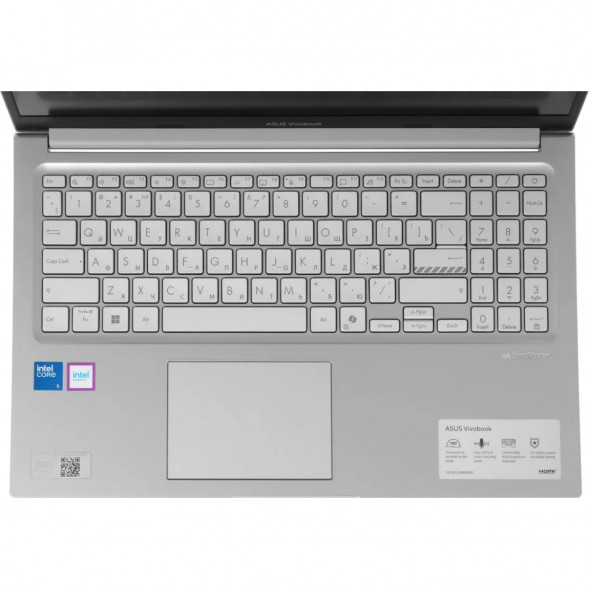 Ноутбук ASUS Vivobook 15 X1504MA-BQ224 (15.6&amp;quot;, IPS, Intel Core 5 320 1.5ГГц, 6 ядер, 8ГБ DDR5, 512ГБ SSD, Intel Graphics, без ОС), серебристый