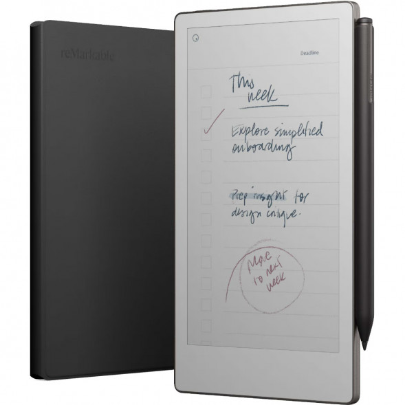 Графический планшет reMarkable Paper Pro Move + Стилус MarkerPlus + Чехол BookFolio Premium Leather, Black