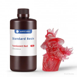 Фотополимерная смола Anycubic Standard Resin для 3D принтера Полупрозрачный красный (Tran-Red), 1 кг