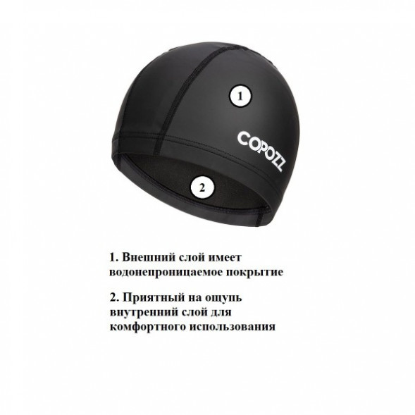 Шапочка для бассейна Copozz (черный)